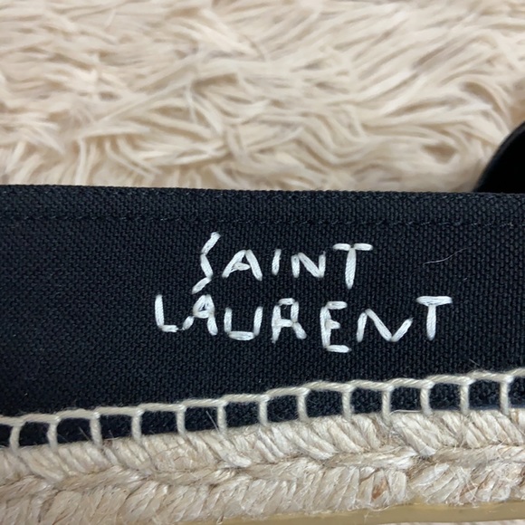 YSL Embroidered Espadrilles in Black Canvas - Picture 9 of 11